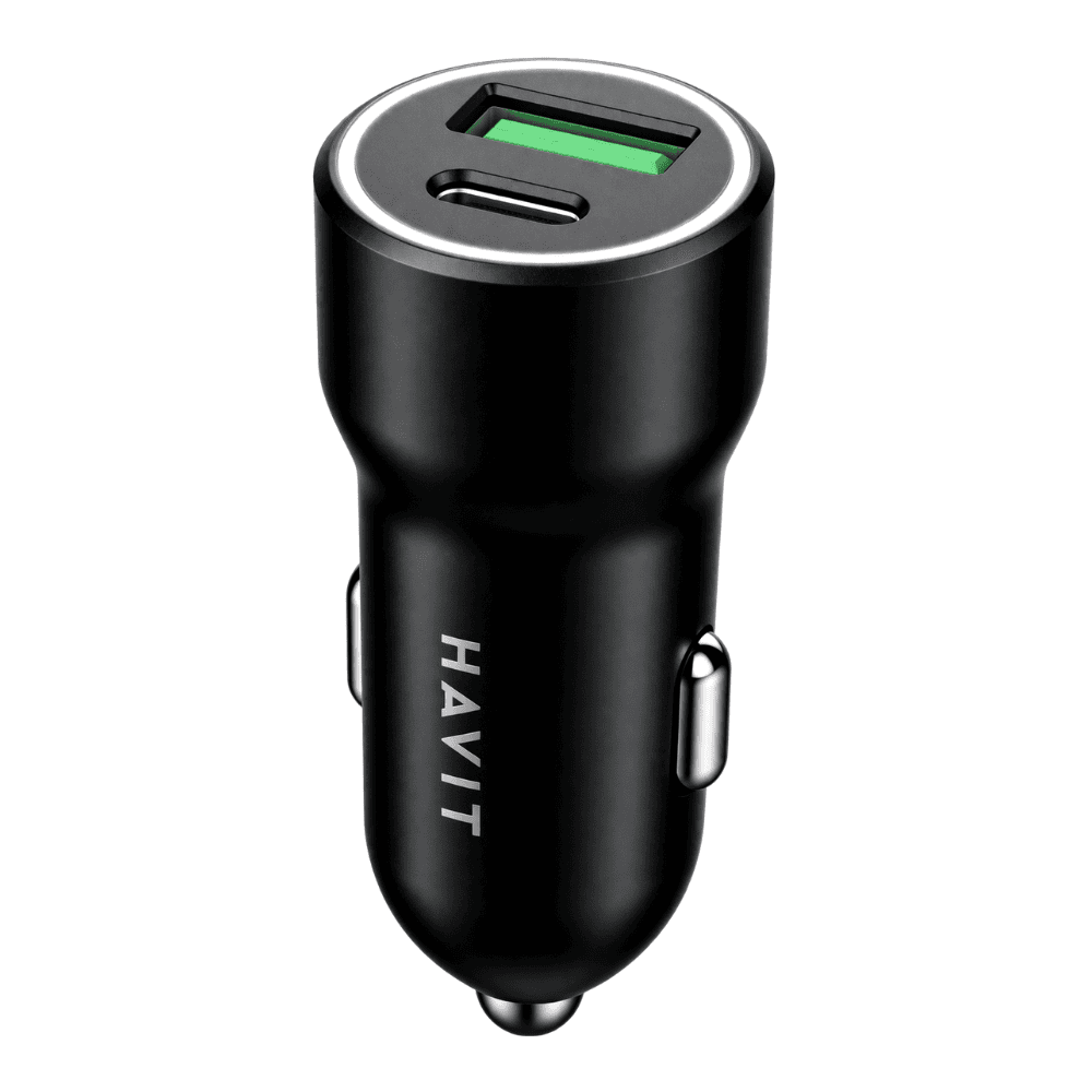 Cargador para Auto USB-A/USB-C Havit NV-CC613-N – Negro