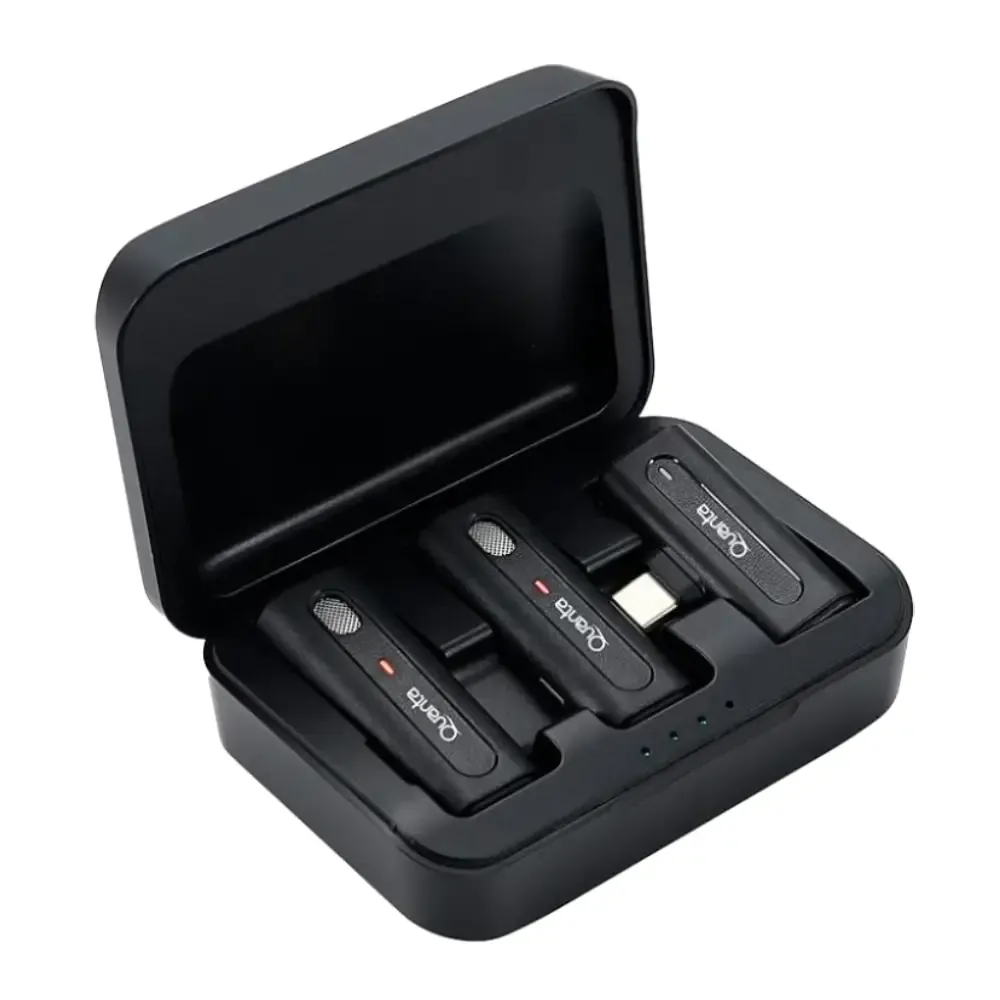 Micrófono Inalámbrico Dual Multi Dispositivo Quanta para Celular QTMDM20