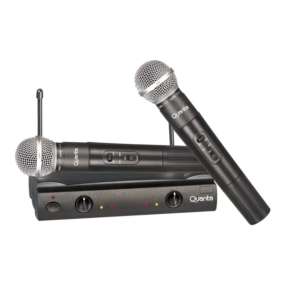 Micrófono Wireless Quanta QTMIC103 con 2 Micrófonos Bivolt