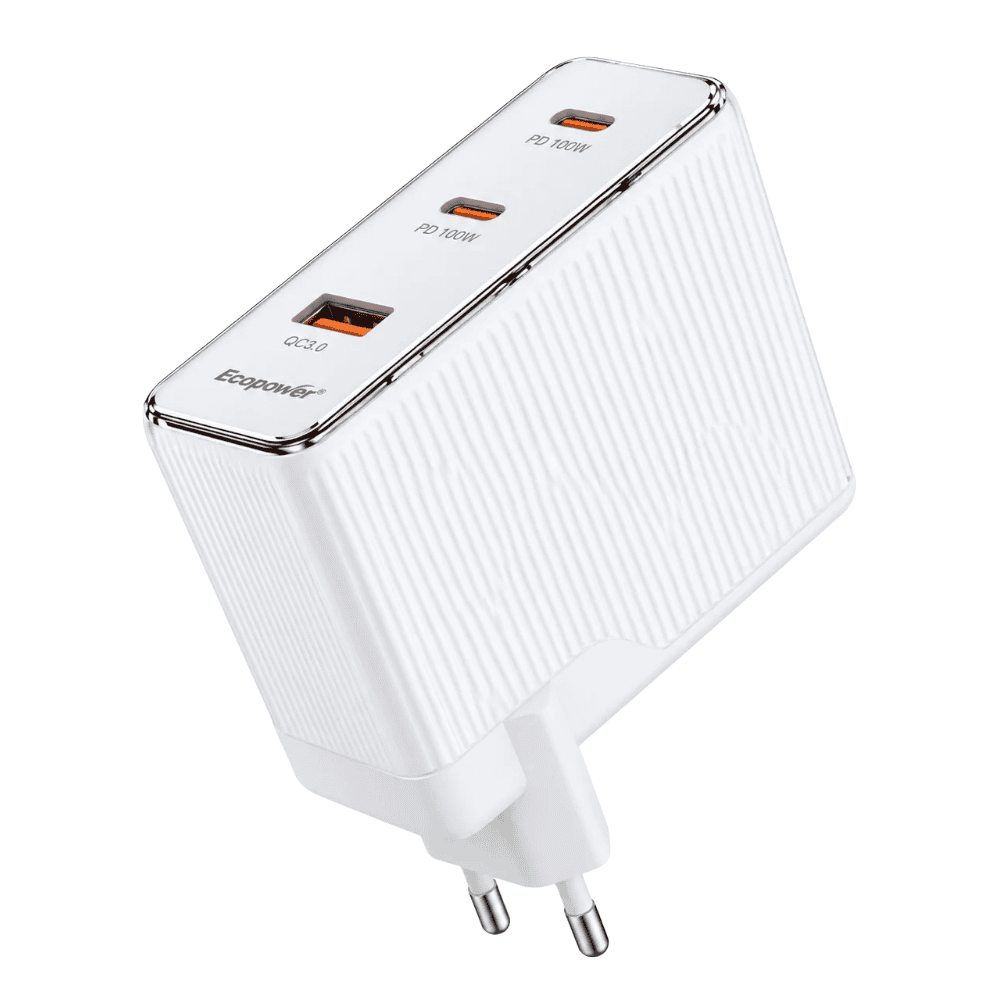Cargador Ecopower 100W 3 puertos 1 USB-A / 2 USB-C EP-7073